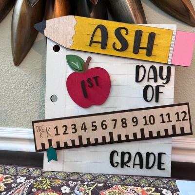 Panneau personnalisé du premier/dernier jour d'école, accessoire de rentrée scolaire, cadeau pour enfants