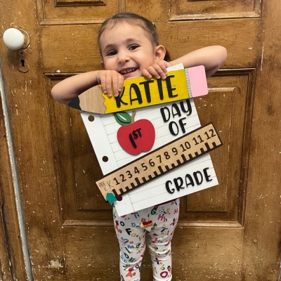 Panneau personnalisé du premier/dernier jour d'école, accessoire de rentrée scolaire, cadeau pour enfants
