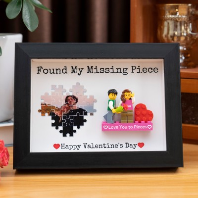 Cadre « J'ai Trouvé Ma Pièce Manquante » Figurines Miniatures de Couple Sur Mesure pour Petit Ami et Petite Amie Cadeau de Saint-Valentin