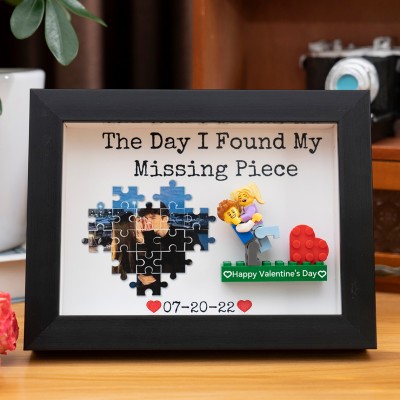 Cadre « Le Jour Où J'ai Trouvé Ma Pièce Manquante » Figurines Miniatures de Couple Sur Mesure Cadeau de Saint-Valentin