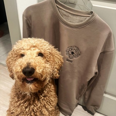 Sweat-shirt personnalisé brodé de portrait d’animal de compagnie pour cadeau d’amoureux des animaux de compagnie