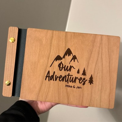 Notre livre d’aventure Album de couple en bois personnalisé pour le cadeau d’anniversaire de la Saint-Valentin
