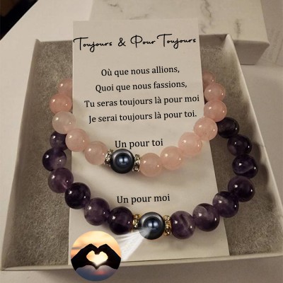 Bracelet à mémoire magnétique personnalisé pour les couples Saint-Valentin Cadeaux de mariage d’anniversaire