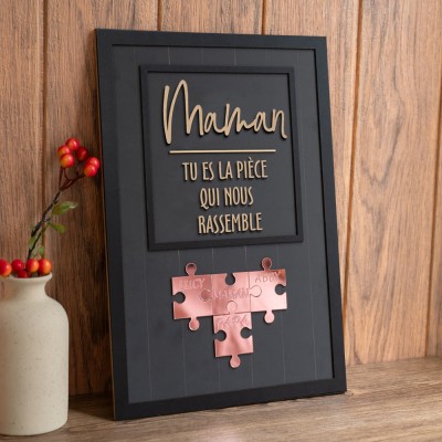 Panneau de puzzle personnalisé pour maman avec pièce de nom qui nous maintient ensemble pour des idées de cadeaux pour la fête des mères