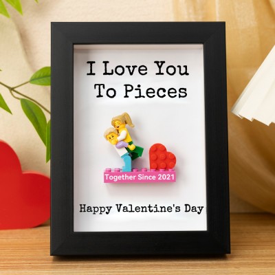 Cadre à Figurines Miniatures de Couple Personnalisées Cadeau pour la Saint-Valentin