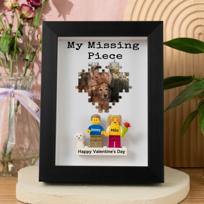 My Missing Piece Custom Couple Mini Figures Frame For Valentine's Day Gift