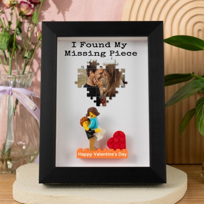 Cadre « J'ai Trouvé Ma Pièce Manquante » Figurines Miniatures de Couple Sur Mesure Cadeau pour la Saint-Valentin