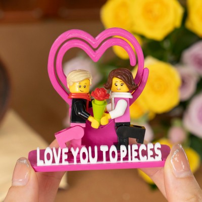 Figurines Miniatures de Couple Personnalisées avec Prénoms à Elle et Lui Cadeau pour la Saint-Valentin