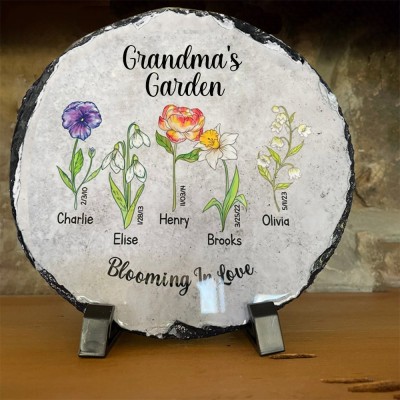 Plaque de fleur de naissance du jardin de grand-mère personnalisée pour maman idées de cadeaux de Noël de grand-mère