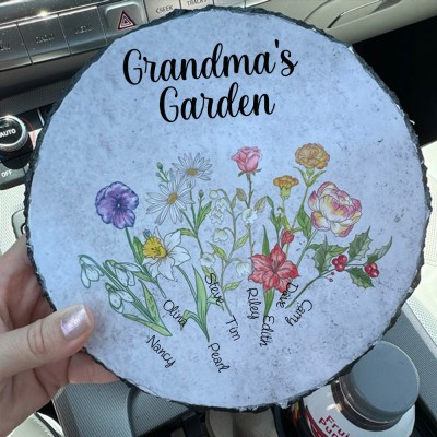 Plaque de fleur de naissance du jardin de grand-mère personnalisée pour maman idées de cadeaux de Noël de grand-mère