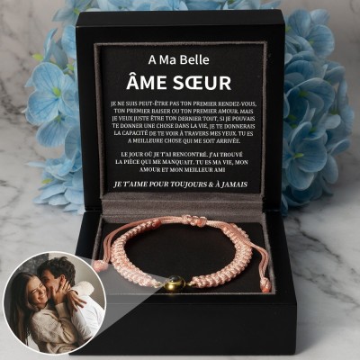 Bracelet de projection photo personnalisé Idées cadeaux d'anniversaire de Saint-Valentin pour l'âme sœur