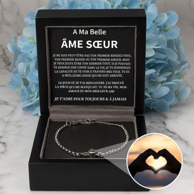 Bracelet de projection de photos personnalisé, cadeau de Saint-Valentin pour petite amie