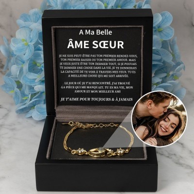 Bracelet de projection de photos personnalisé, cadeau de Saint-Valentin pour couple