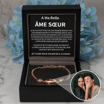 Bracelet de projection photo personnalisé Idées cadeaux d'anniversaire de Saint-Valentin pour l'âme sœur