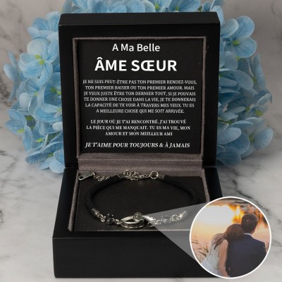 Idées de cadeaux d'anniversaire de Saint-Valentin pour un bracelet de projection photo personnalisé pour l'âme sœur