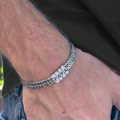 Bracelet Homme Personnalisé Avec Perles Personnalisées Cadeau Pour Papa Cadeaux Fête des Pères