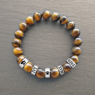 Bracelet homme personnalisé avec perles pour papa Idées cadeaux fête des pères