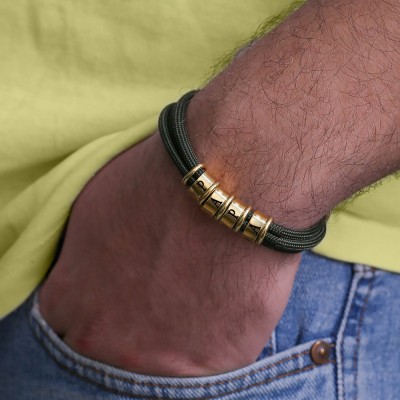 Bracelet personnalisé pour homme avec perles, cadeau pour mari, petit-ami, Saint-Valentin