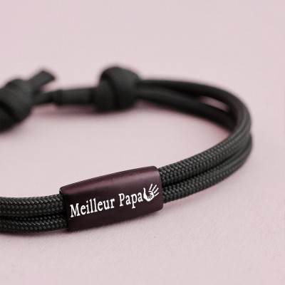 Bracelet personnalisé pour homme avec perle, cadeau pour papa, fête des pères Idées cadeaux Saint Valentin pour lui