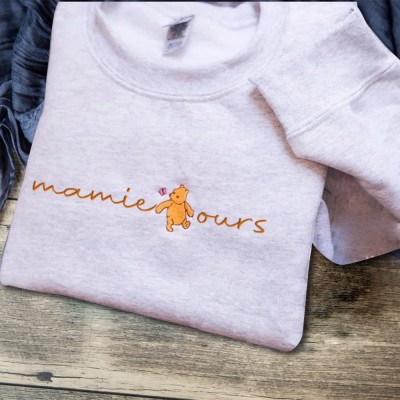 Ours brodé personnalisé Sweat-shirt Mama Idées cadeaux pour Noël Cadeau de famille