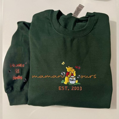 Ours brodé personnalisé Sweat-shirt Mama Idées cadeaux pour Noël Cadeau de famille