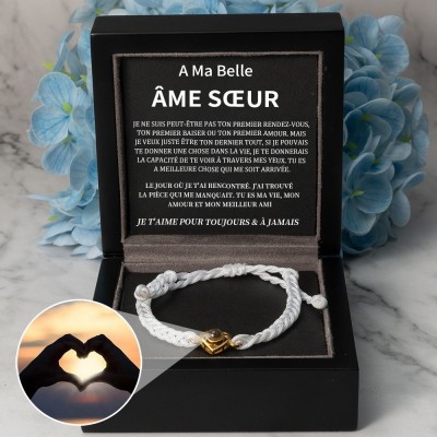 Bracelet de projection photo personnalisé Idées de cadeaux d'anniversaire de Saint-Valentin pour l'âme sœur
