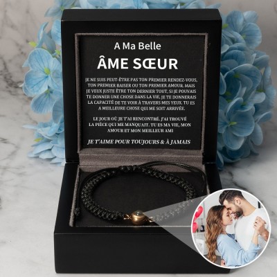 Bracelet de projection photo personnalisé Idées cadeaux d'anniversaire de Saint-Valentin pour l'âme sœur