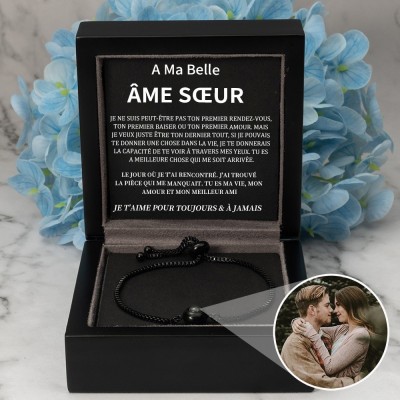 Bracelet de projection photo personnalisé Idées cadeaux d'anniversaire de Saint-Valentin pour l'âme sœur