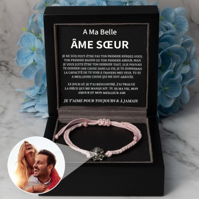 Bracelet de projection photo personnalisé Idées de cadeaux d'anniversaire de Saint-Valentin pour âme sœur