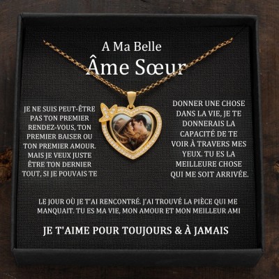 Collier photo personnalisé Idées de cadeaux d'anniversaire pour l'âme sœur