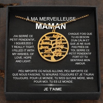 Colliers personnalisés avec noms d'enfants pour les idées de cadeaux de la fête des mères