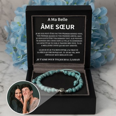 Idées de cadeaux d'anniversaire de Saint-Valentin pour un bracelet de projection photo personnalisé pour l'âme sœur