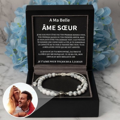 Idées de cadeaux d'anniversaire de Saint-Valentin pour un bracelet de projection photo personnalisé pour l'âme sœur