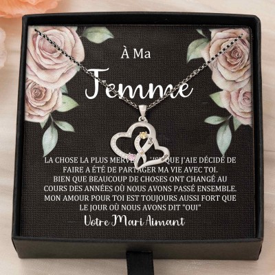 Collier coeur personnalisé de noms de couple avec pierres de naissance Cadeaux de la Saint-Valentin