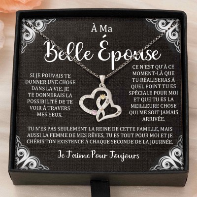 Collier coeur personnalisé de noms de couple avec pierres de naissance Cadeaux de la Saint-Valentin