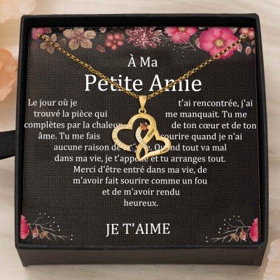 Collier coeur personnalisé de noms de couple avec pierres de naissance Cadeaux de la Saint-Valentin