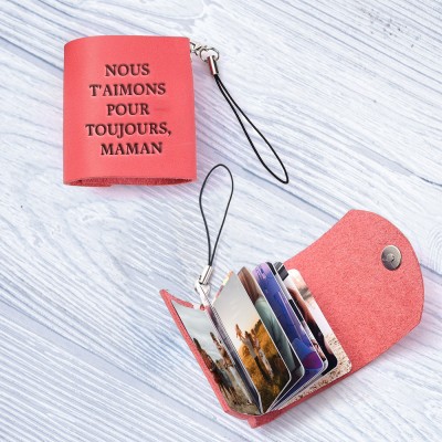 Porte-clés d'album photo en cuir personnalisé pour la fête des mères