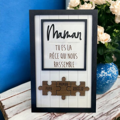 Panneau de puzzle personnalisé pour maman Panneau en bois unique pour cadeau de fête des mères