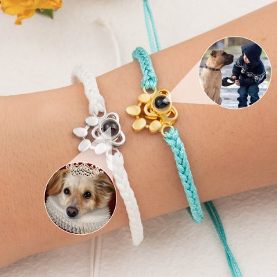 Bracelet de projection photo commémoratif personnalisé pour animaux de compagnie pour les amoureux des animaux