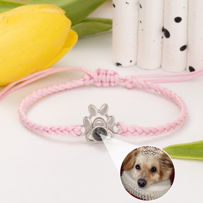 Bracelet de projection photo commémoratif personnalisé pour animaux de compagnie pour les amoureux des animaux