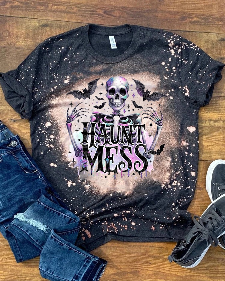 Halloween Haunt Mess Skeleton Sweatshirt Hoodie For Gift Ideas
