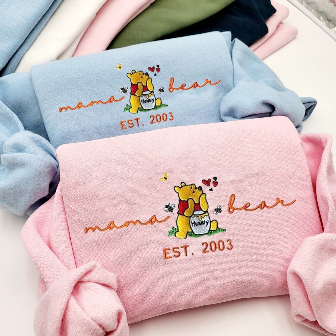 Custom Embroidered Bear Mama Sweatshirt Gift Ideas For Christmas Family Gift