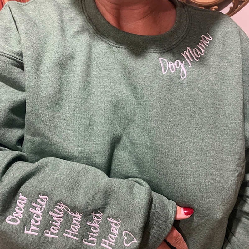 Custom Embroidered Mama Sweatshirt For Christmas Family Gift Ideas