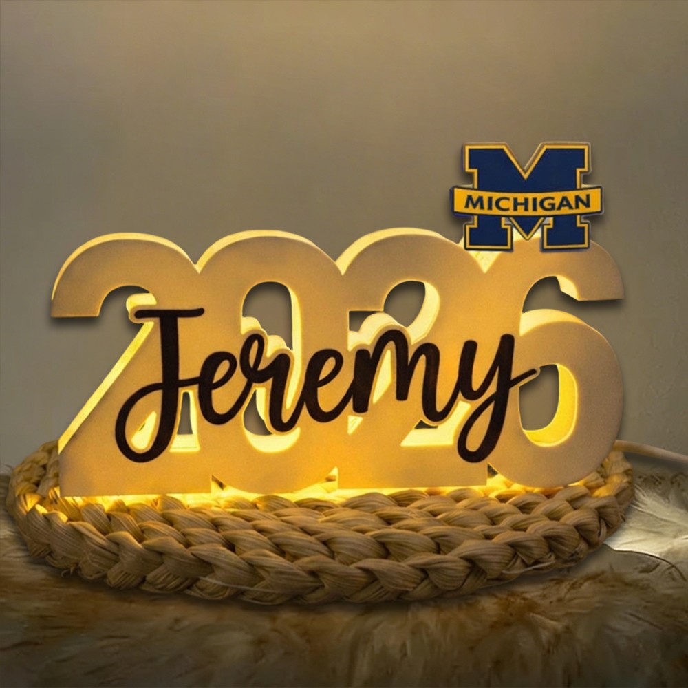 Personalized Graduation Light Box with School Mascot Custom Name LED Night Light Gift