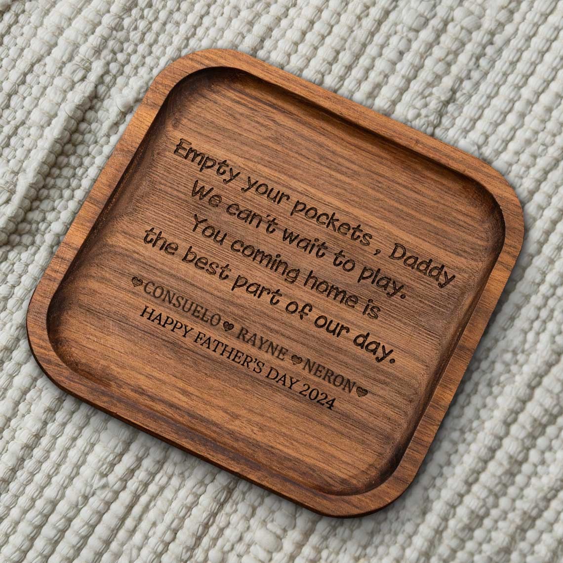 Empty your Pockets Daddy Personalized Valet Tray for Dad Father's Day Gift from Kids