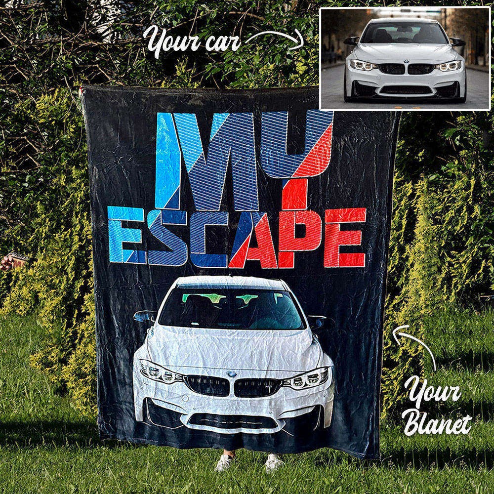 Personalized My Escape Car Fleece Blanket For Valentine's Day
