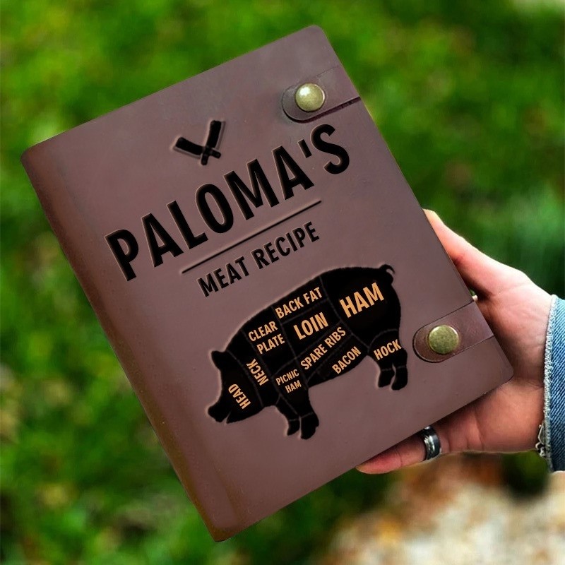 Personalized Leather Recipe Book For Family Christmas Gift