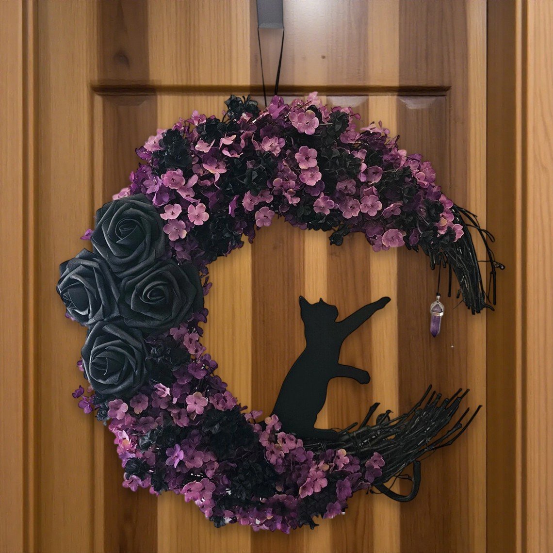 Black Cat Moon Wreath