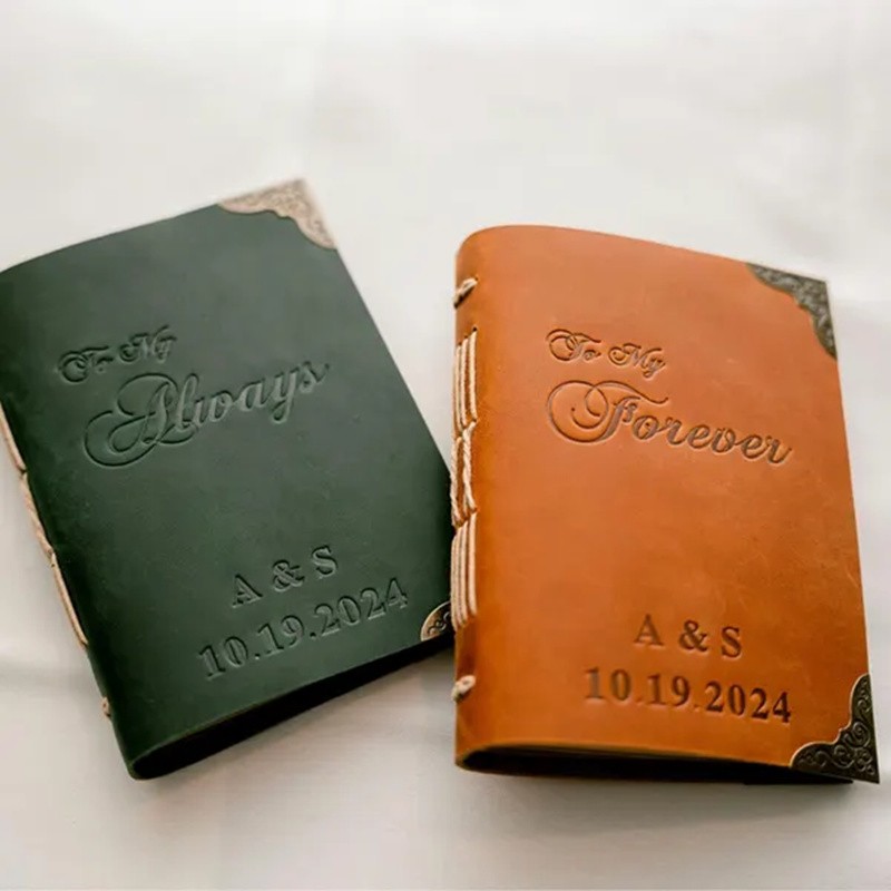 Custom Leather Vow Books Gifts for Couple Anniversary Valentines Day
