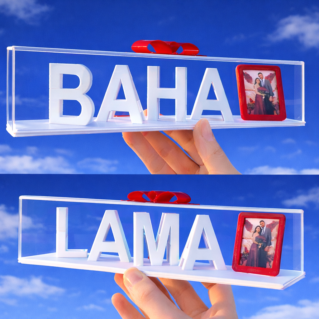 Dual Name Illusion Love 3D Printed as Valentine Sweet Gifts